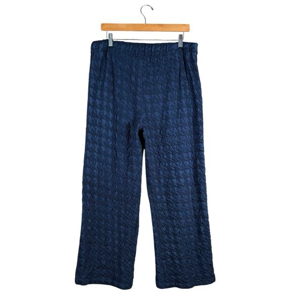 Biya by Johnny Was Embroidered Wide Leg Pants | Navy Blue Boho Artsy | Large - Picture 2 of 9